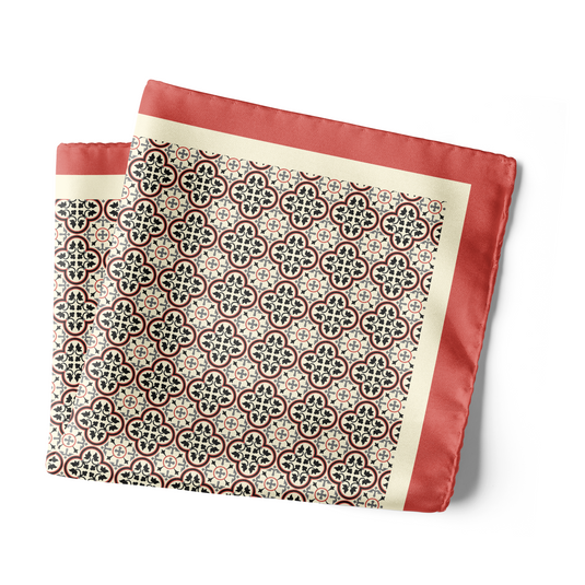 Chokore Off white Satin Silk pocket square from the Indian at Heart Collection