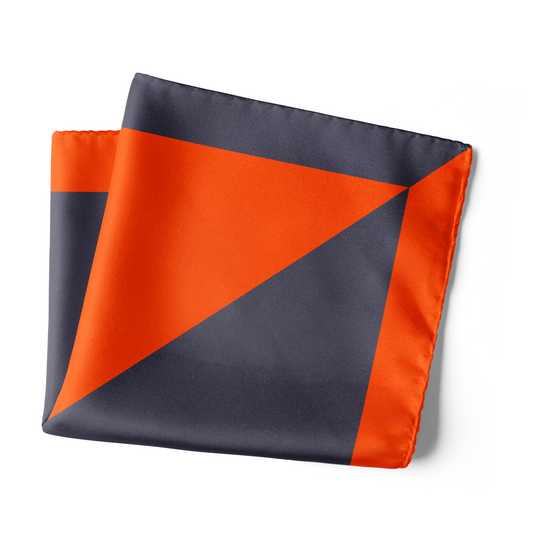 Chokore Orange Satin Silk pocket square from the Plaids Line