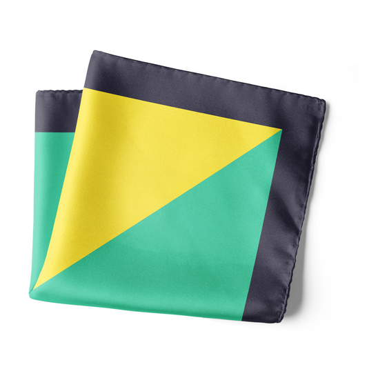 Chokore Yellow Satin Silk pocket square from the Plaids Line