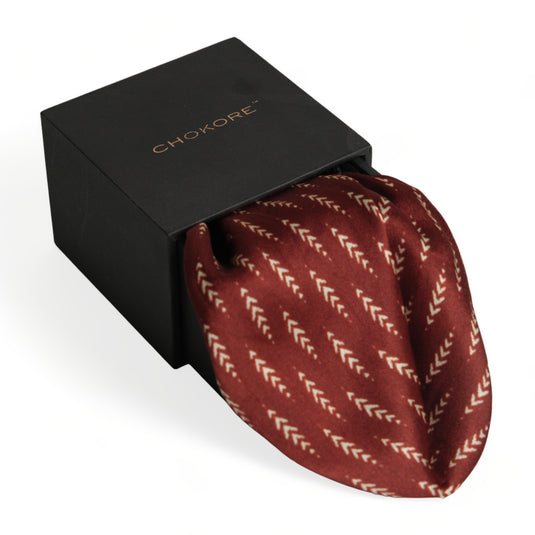 Chokore Brick Red Silk Pocket Square - Indian at Heart Range