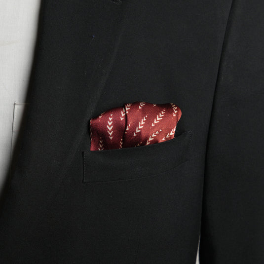 Chokore Brick Red Silk Pocket Square - Indian at Heart Range