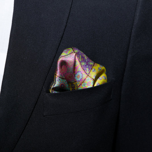 Chokore Yellow Silk Pocket Square - Indian at Heart Range