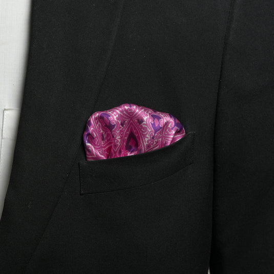 Chokore Pink & Purple Silk Pocket Square - Indian at Heart Range