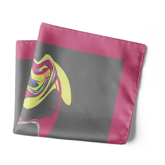 Chokore Marsala & Gray Silk Pocket Square - Marble Range