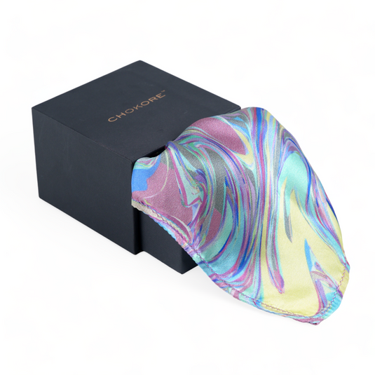 Chokore Marsala & Gray Silk Pocket Square - Marble Range
