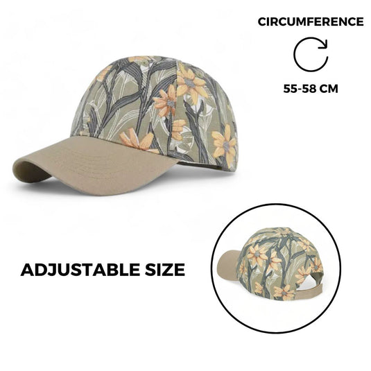 Chokore Tropical Style Leaf Print Baseball Cap (Olive Green)