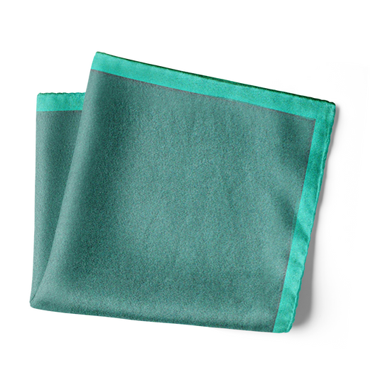 Chokore Sea & Lemon Green Silk Pocket Square - Squared line