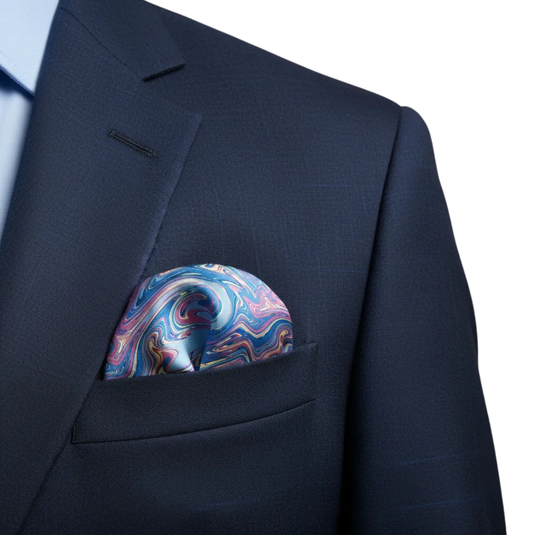 Chokore Light Blue Silk Pocket Square - Marble Collection