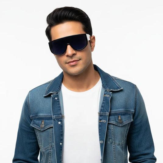 Chokore Retro Oversized UV-400 Protected Sunglasses (Black)