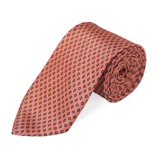 Chokore Orange & Rust Silk Necktie - Indian at Heart Collection