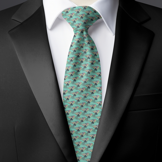Chokore Sea Green Seahorse Silk Necktie - Wildlife Range