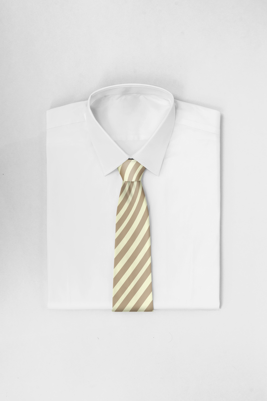 Chokore Off-White & Beige Stripes Silk Necktie - Plaids Collection