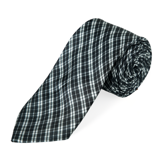 Chokore Black Tartan Plaid Silk Necktie - Plaids Collection