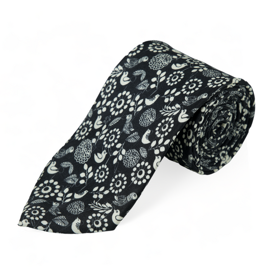 Chokore Black & Grey Silk Tie - Indian at Heart line