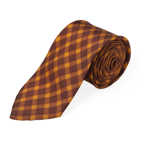 Chokore Red & Orange Tartan tie - Plaids line