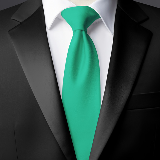 Dark Sea Green Color Silk Tie for Men