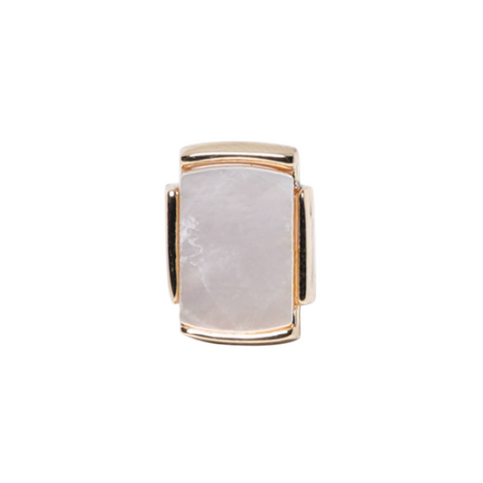 Gold & Pearl Rectangular Brass Tie Tack – Elegant Classic Accessory