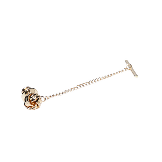 Gold Rope Knot Tie Tack – Vintage-Inspired Elegant Wear