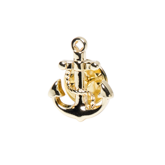 Gold Anchor Brass Tie Tack – Nautical Style Statement
