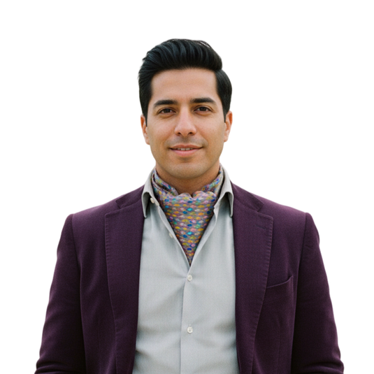 Chokore Grey & Multi-coloured Fish Silk Reversible Cravat