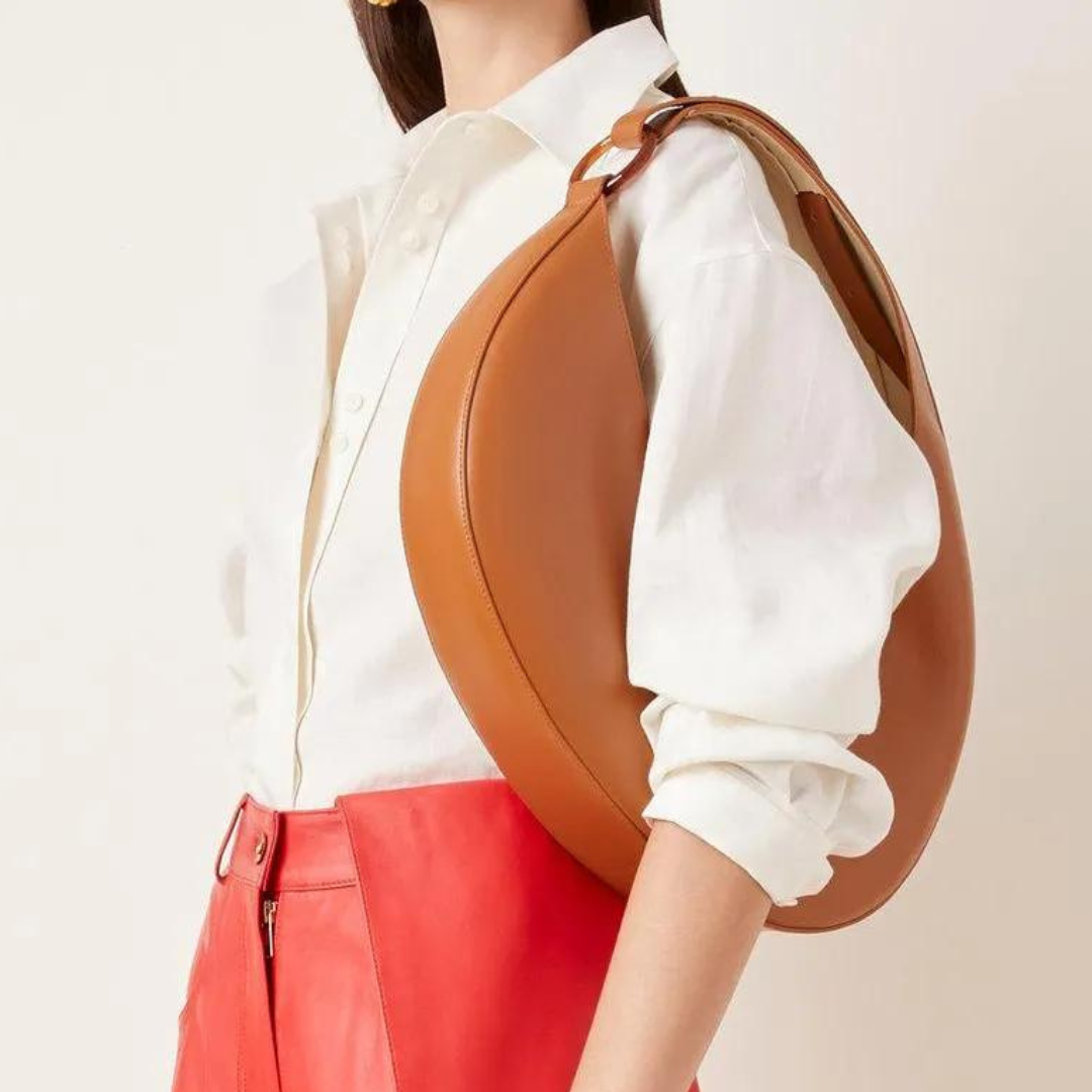 Chokore Crescent-shaped Shoulder Bag (Brown)