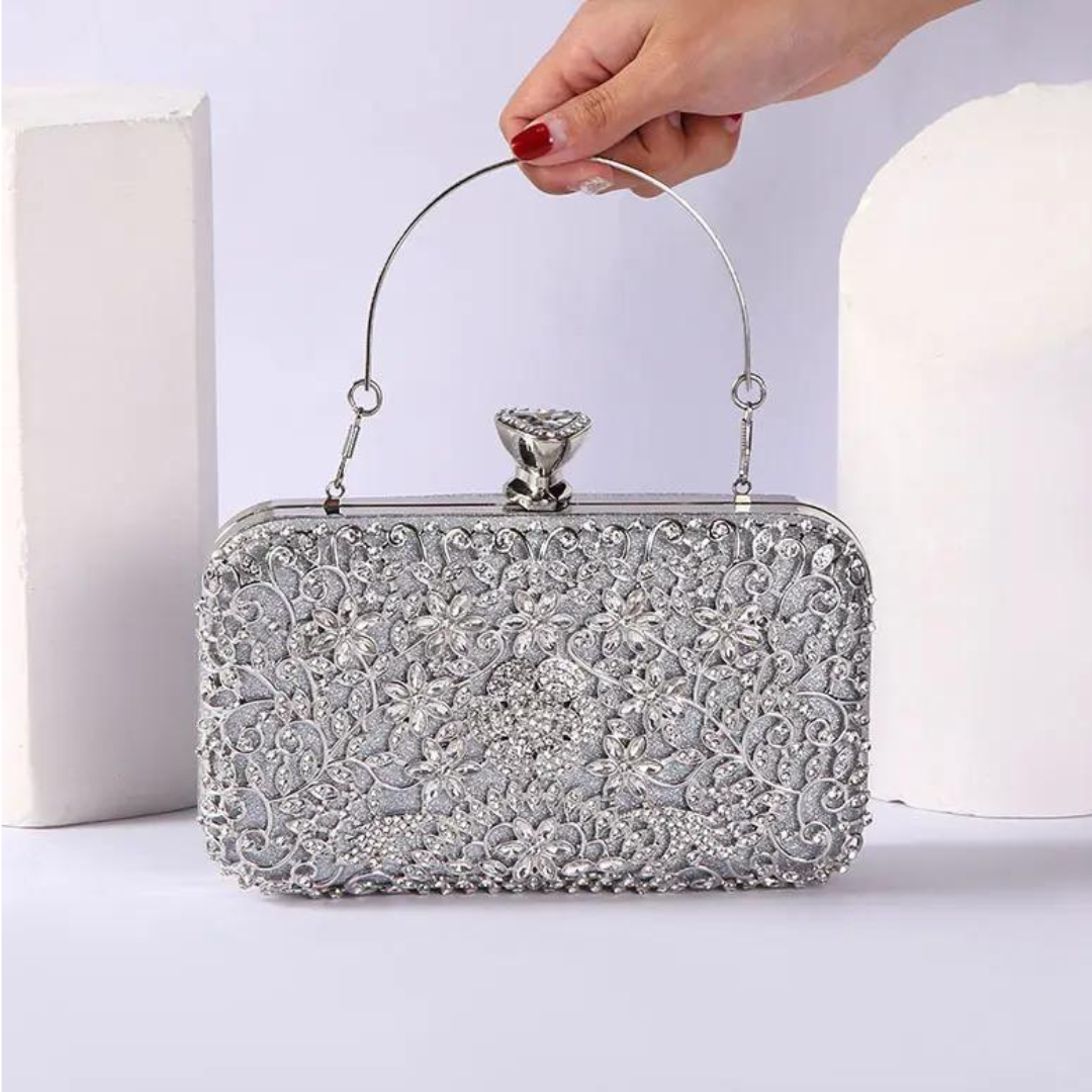 Chokore Embellished Evening Clutch/Handbag (Silver)