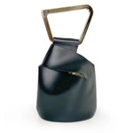 Chokore Chokore Round Vegan Leather Handbag (Black) Chokore Wrist Bag with Golden Handle (Black)