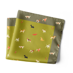 Chokore Chokore Special 3-in-1 Gift Set for Him (Gray Suspenders, Fedora Hat, & Solid Silk Necktie) Chokore Olive Canine Silk Pocket Square - Wildlife Range