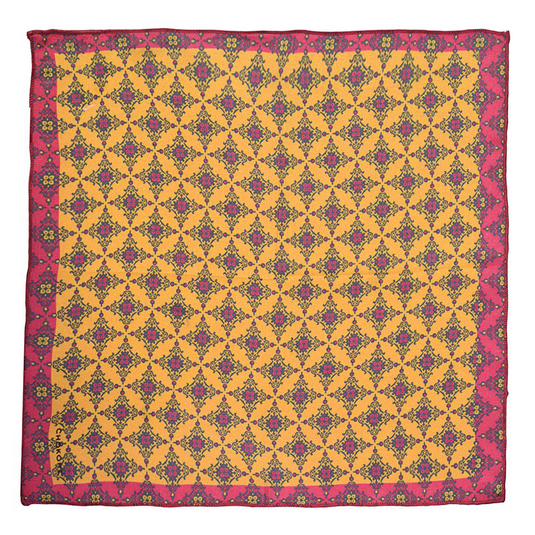 Chokore Orange & Magenta Silk Pocket Square from Indian at Heart collection