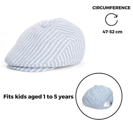 Chokore Striped Cotton Ivy Cap for Kids (Blue)