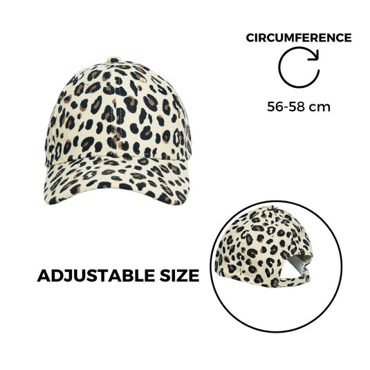 Chokore Leopard print Corduroy Cap (Beige)