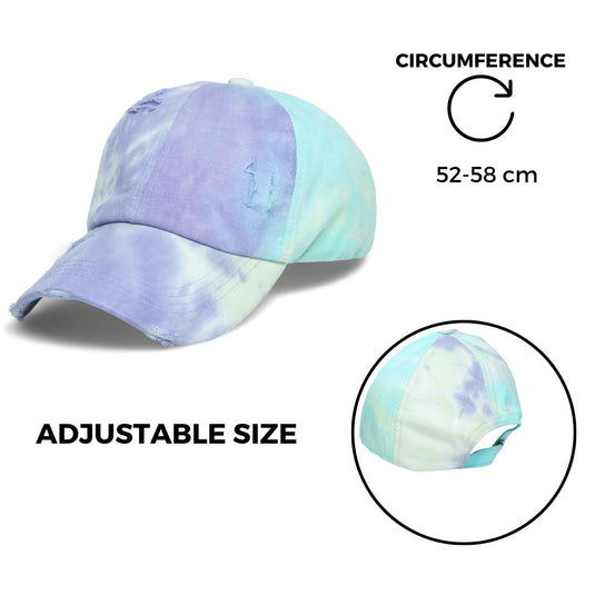 Chokore Distressed Tie-Dye Baseball Cap (Lavender & Blue)