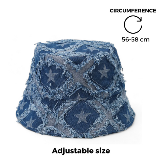 Chokore Distressed Pattern Denim Bucket Hat