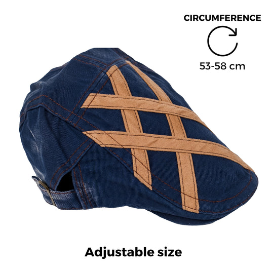 Chokore Denim Ivy Cap with Suede Detail (Blue)