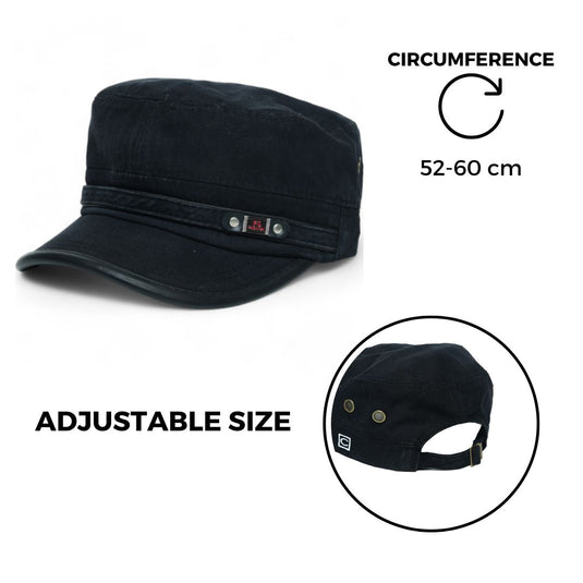 Chokore Retro Washed Flat Top Cap (Black)