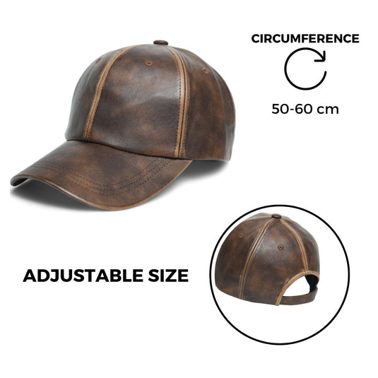 Chokore Retro Leather Baseball Cap (Coffee)