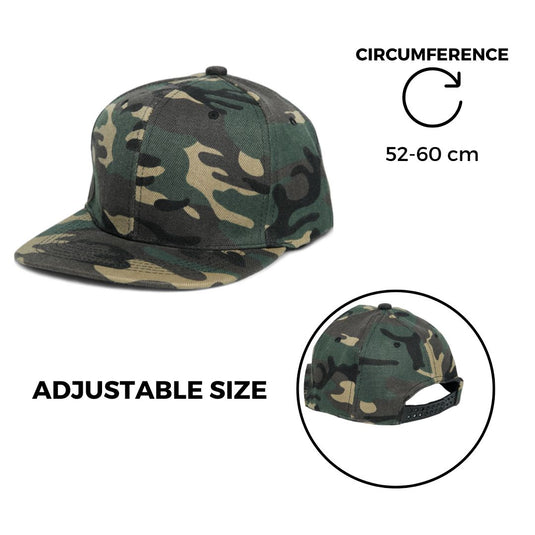 Chokore Camouflage Flat Brim Baseball Cap (Army Green)