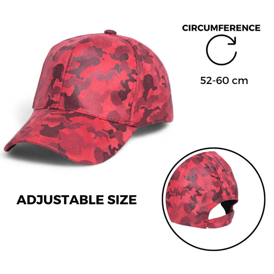 Chokore Chokore Suede Camouflage Curved Brim Baseball Cap (Red)