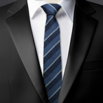 Chokore  Chokore Stripes (Navy, Blue & Silver) Necktie