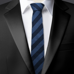 Chokore Flat White - Pocket Square Chokore Stripes (Navy & Blue) Necktie