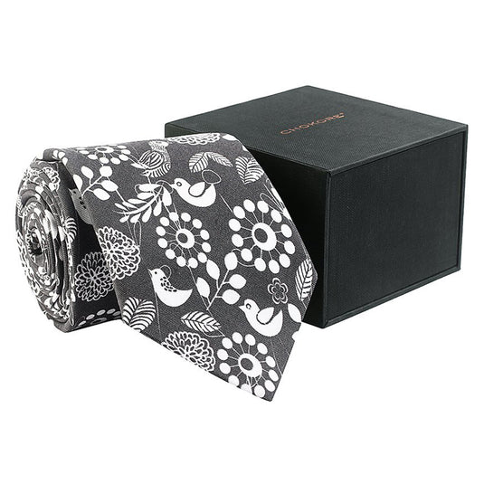 Chokore Black & Grey Silk Tie - Indian at Heart line