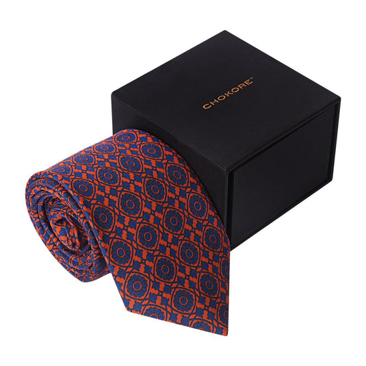 Chokore Red & Blue Silk Necktie - Indian At Heart Collection