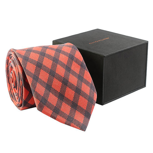 Chokore Red & Black Tartan Checks Necktie - Plaids Collection