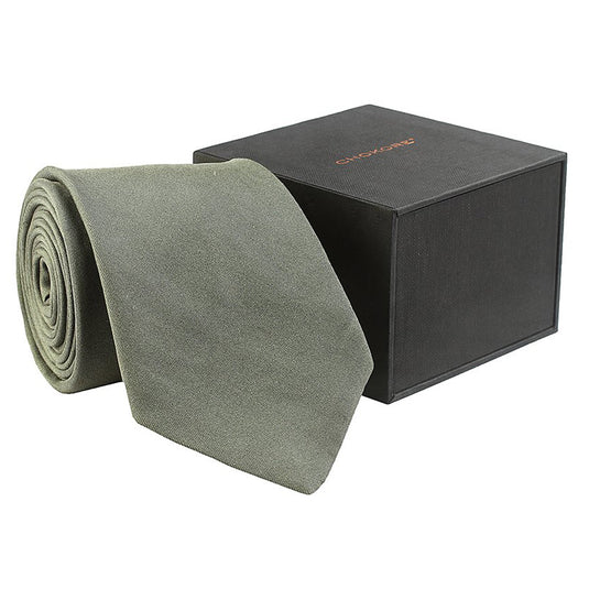 Chokore Silver Grey Silk Necktie - Solids Collection