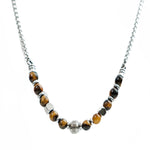 Chokore Chokore Embellished Rectangular Pendant with box chain Chokore Tiger Eye Beads Necklace