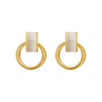 Chokore Shades of Grey Enamel Drop Earring, Gold tone Chokore Gold-Opal Dangle Earrings