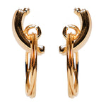 Chokore Textured Half Moon hoops, Gold plated. Handmade Chokore Gold-Opal Dangle Earrings