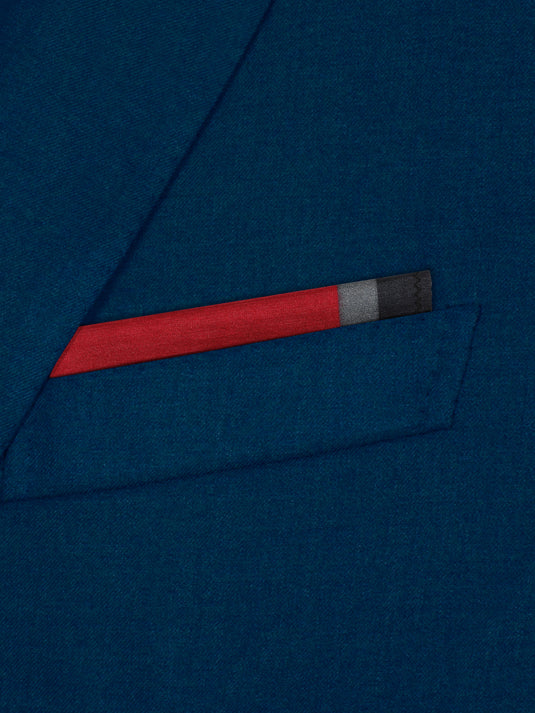 Garnet Red Eri Silk Pocket Square - Premium Handcrafted