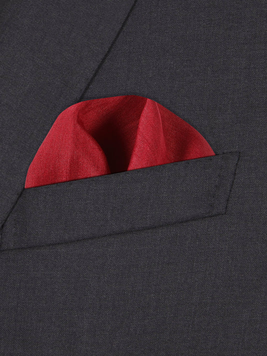 Garnet Red Eri Silk Pocket Square - Premium Handcrafted