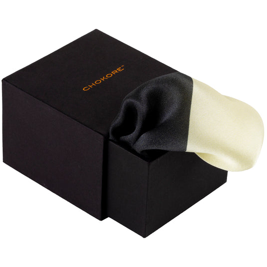 Chokore Grey Satin Silk pocket square from the Plaids Line